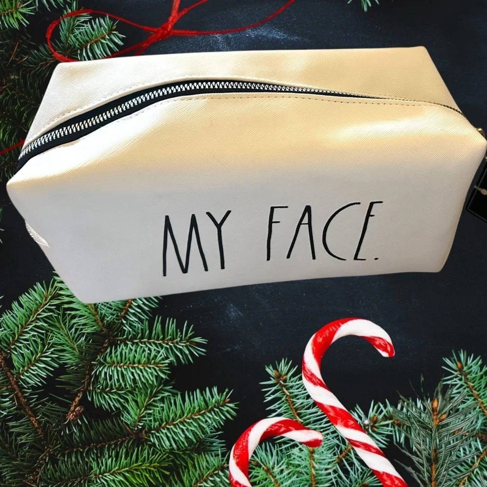 RAE DUNN MAKEUP Cosmetics Bag Full Size with Black Lining - NWT Travel Bag‎